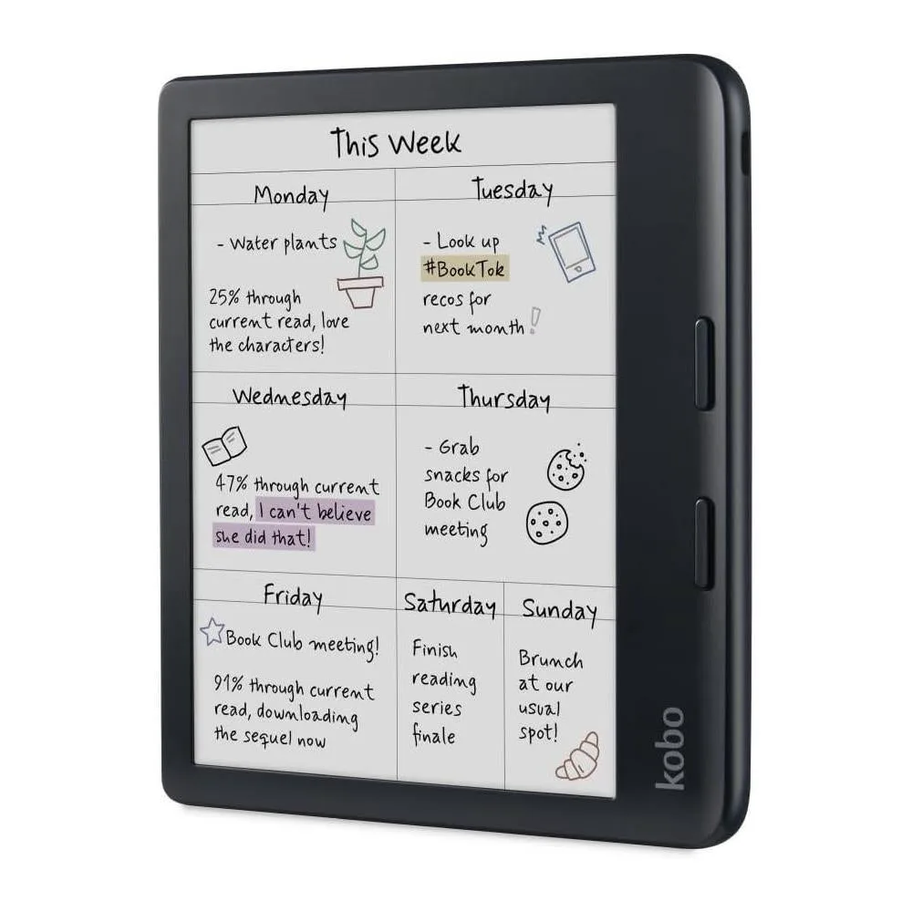 Kobo Libra Colour eReader con Pantalla Kaleido 3 E Ink a Color, Modo Oscuro, Resistente al Agua y Audiolibros