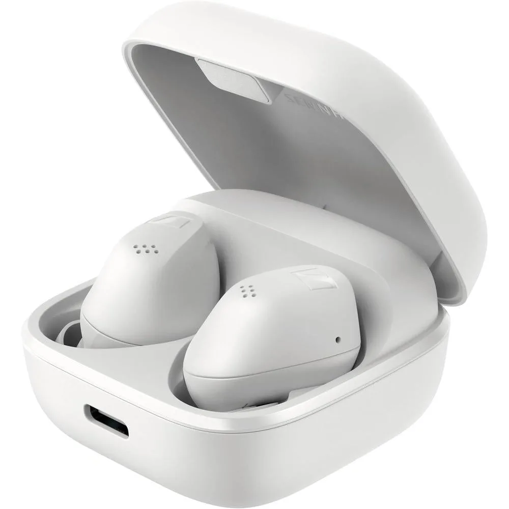 Sennheiser ACCENTUM True Wireless Earbuds - Crystal-Clear Sound with Hybrid ANC, Ergonomic Design, 28-Hour Battery Life, Touch Interface and Dual Mic Call Quality - White