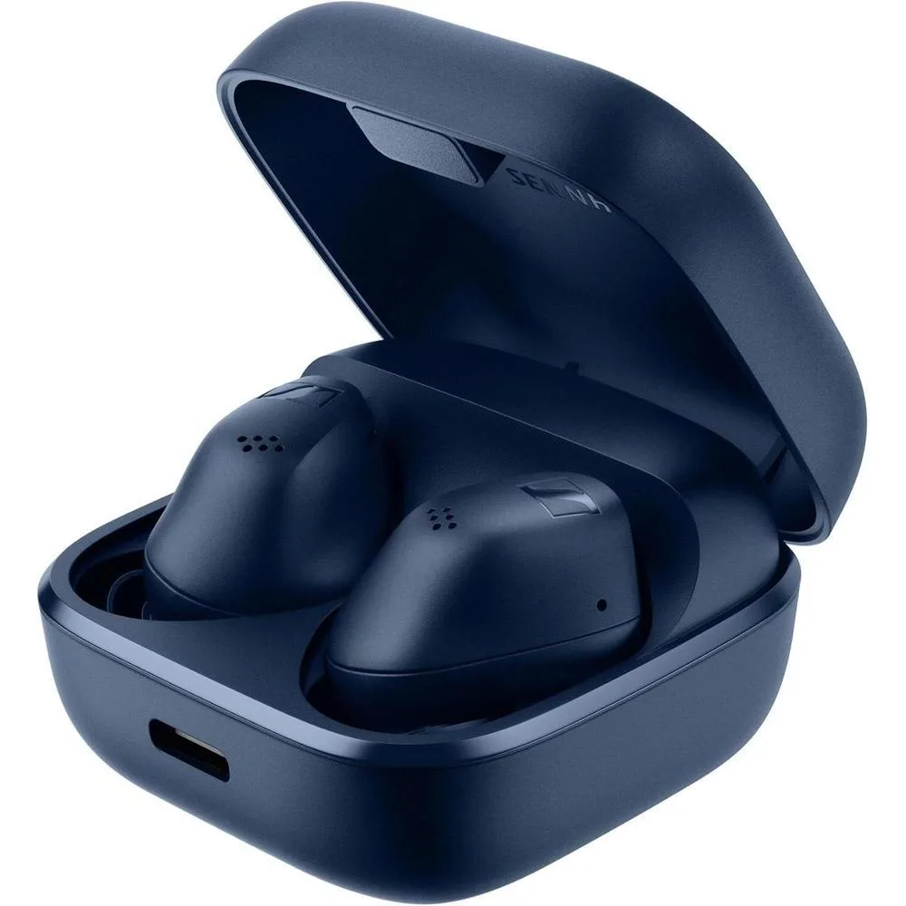Sennheiser ACCENTUM True Wireless Earbuds - Crystal-Clear Sound with Hybrid ANC, Ergonomic Design, 28-Hour Battery Life, Touch Interface and Dual Mic Call Quality - Blue