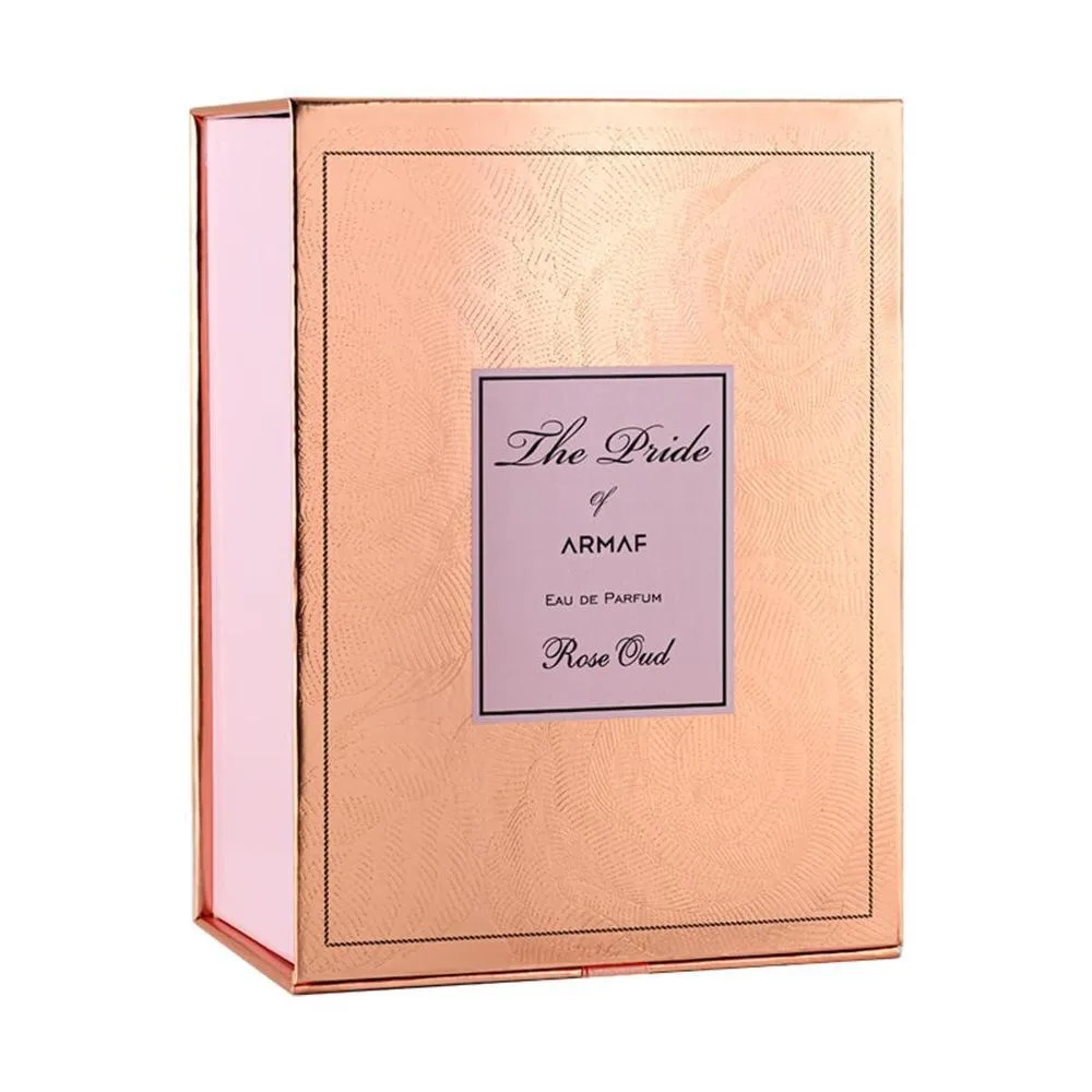 Eau de Parfum The Pride of Armaf Rose Oud, fragancia femenina con notas de lavanda, pachulí y vainilla, larga duración