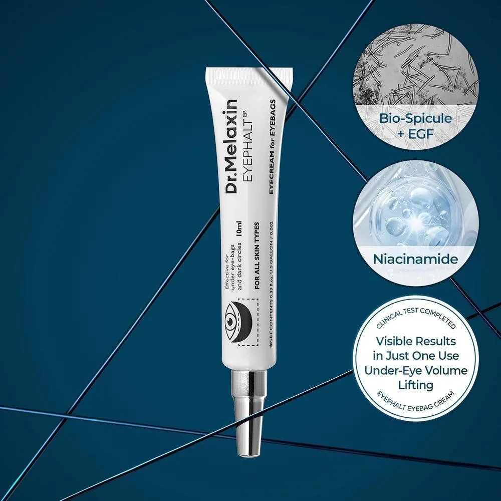 Crema para Bolsas de Ojos Dr.Melaxin Eyephalt, reducción de hinchazón y ojeras, mejora la elasticidad con EGF y Bio-Spicule