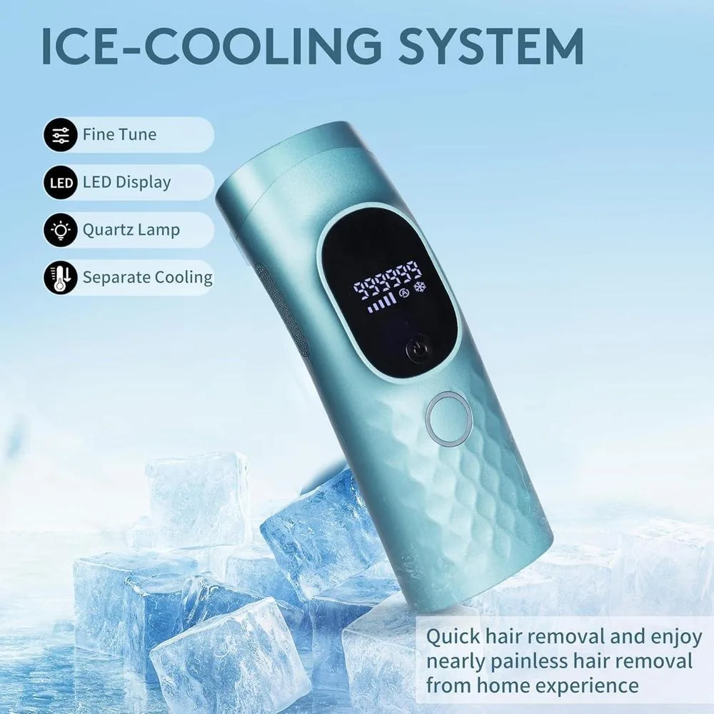 Depiladora láser IPL para mujeres y hombres, máquina portátil con tecnología de enfriamiento, 999,999 destellos, incluye afeitadora y gafas