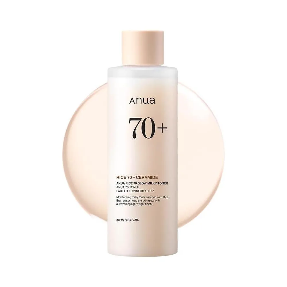 Anua Rice 70 Glow Milky Toner Con Niacinamida Ceramidas Y Agua De Arroz 250ml