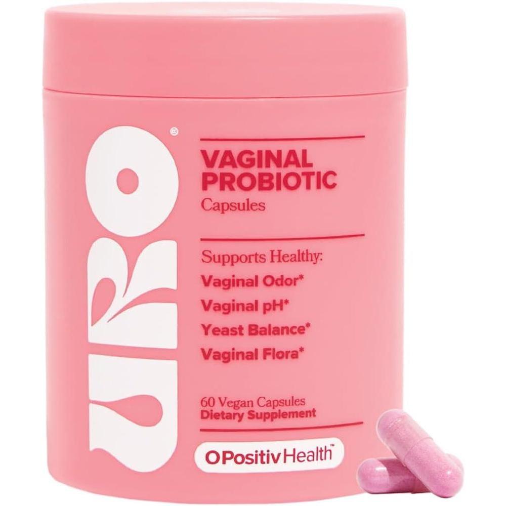 O Positiv URO - Probióticos vaginales para mujeres, equilibrio de pH con prebióticos y Lactobacillus, suplemento de salud vaginal, promueve el olor y la flora vaginales saludables, 60 unidades