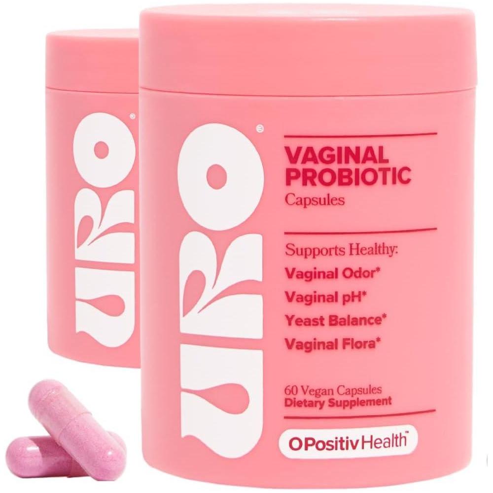 O Positiv URO - Probióticos vaginales para mujeres, equilibrio de pH con prebióticos y mezcla de probióticos Lactobacillus, suplemento de salud vaginal, promueve el olor vaginal saludable y la flora