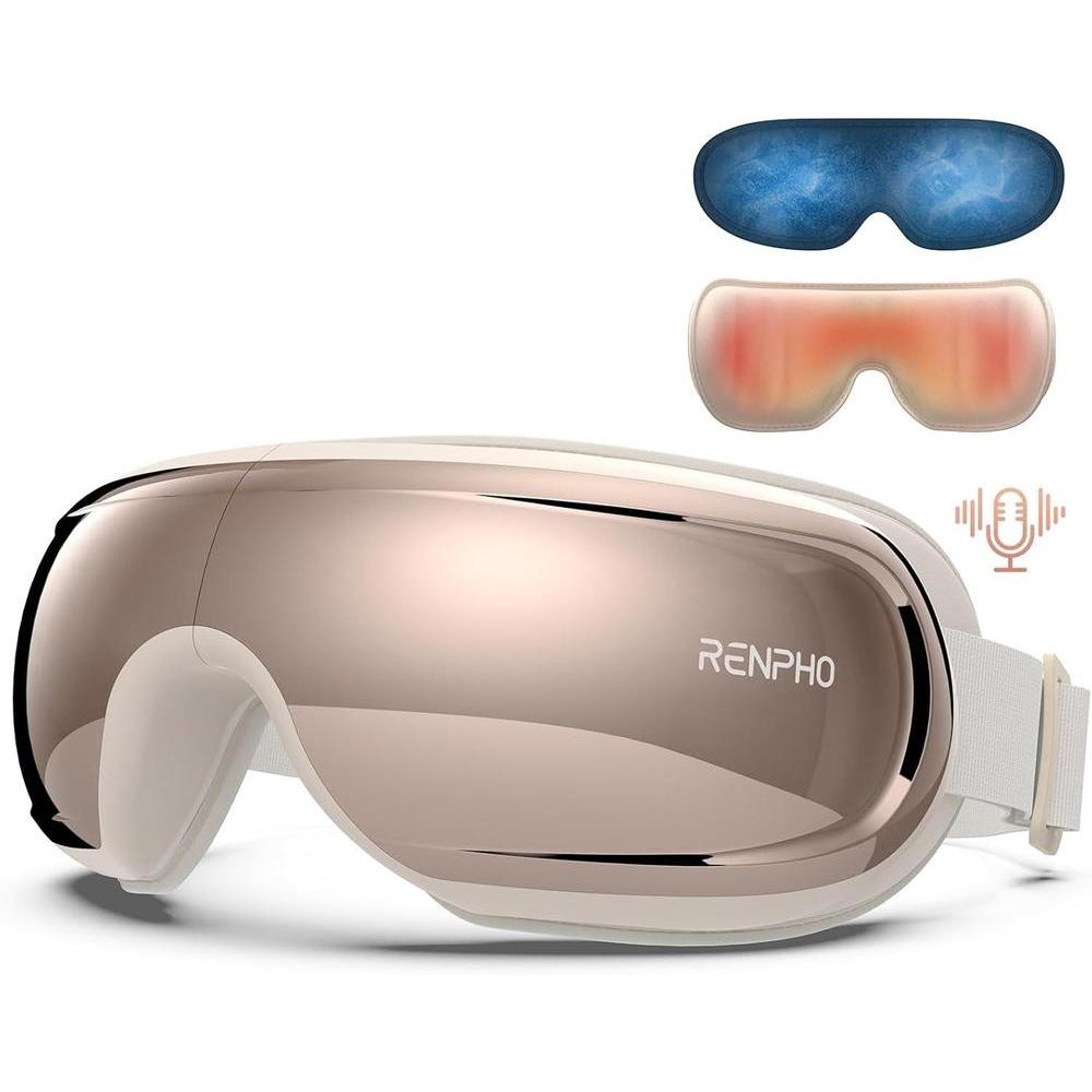 RENPHO Eye Massager with Heat and Cooling, Christmas Birthday Gifts for Women, Eyeris 3 Eye Massage, Eye Mask Massager with Voice Control, Ice Gel Pack, Eye Care Device for Eye Strain, Stye Eye