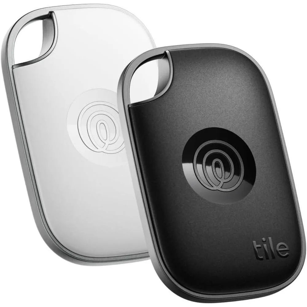 Tile by Life360 Pro - Powerful Bluetooth Tracker, Key Finder and Item Locator for Keys Bags, and More. Both iOS and Android Compatible. Phone Finder. 2-Pack (Black/White)
