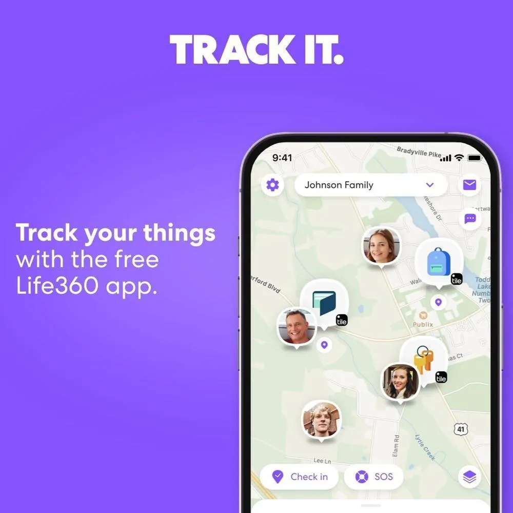 Tile Slim por Life360, rastreador Bluetooth para billeteras, pasaportes y más. Compatible iOS y Android, incluye función SOS
