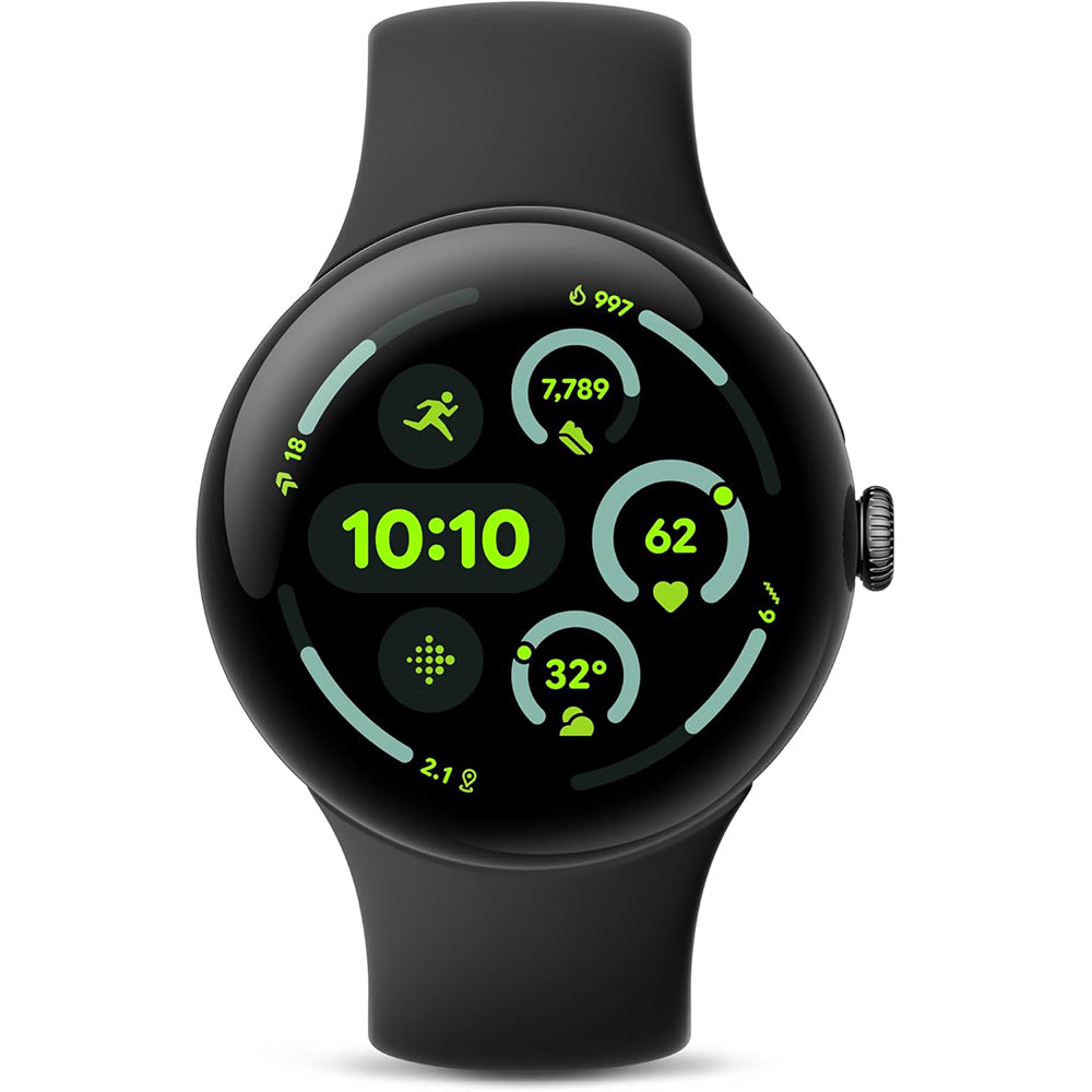 Google Pixel Watch 3 (45mm) - Android Smartwatch with Heart Rate Tracking, Advanced Running from Fitbit, Fitness Insights, 24-Hour Battery - Matte Black Aluminum Case - Obsidian Band - Wi-Fi