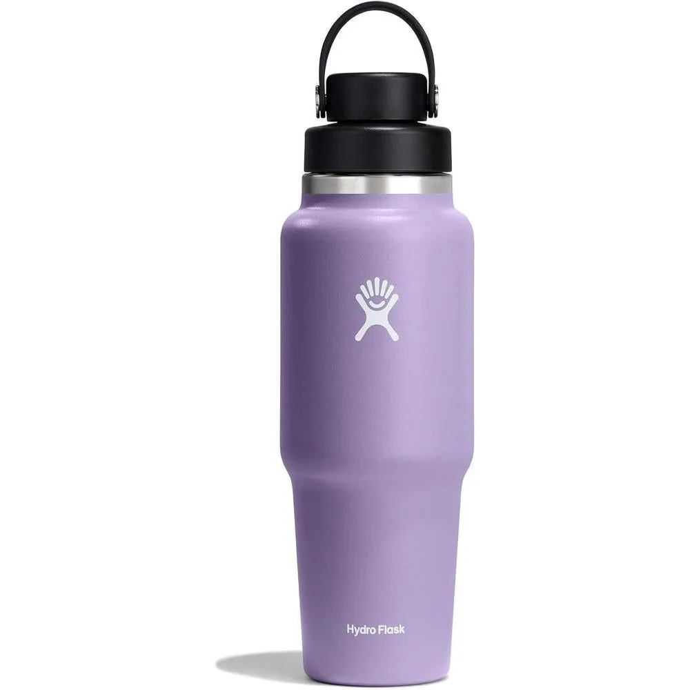 Botella de viaje Hydro Flask con tapa flexible. Mantiene bebidas frías hasta 24 horas y es compatible con portavasos