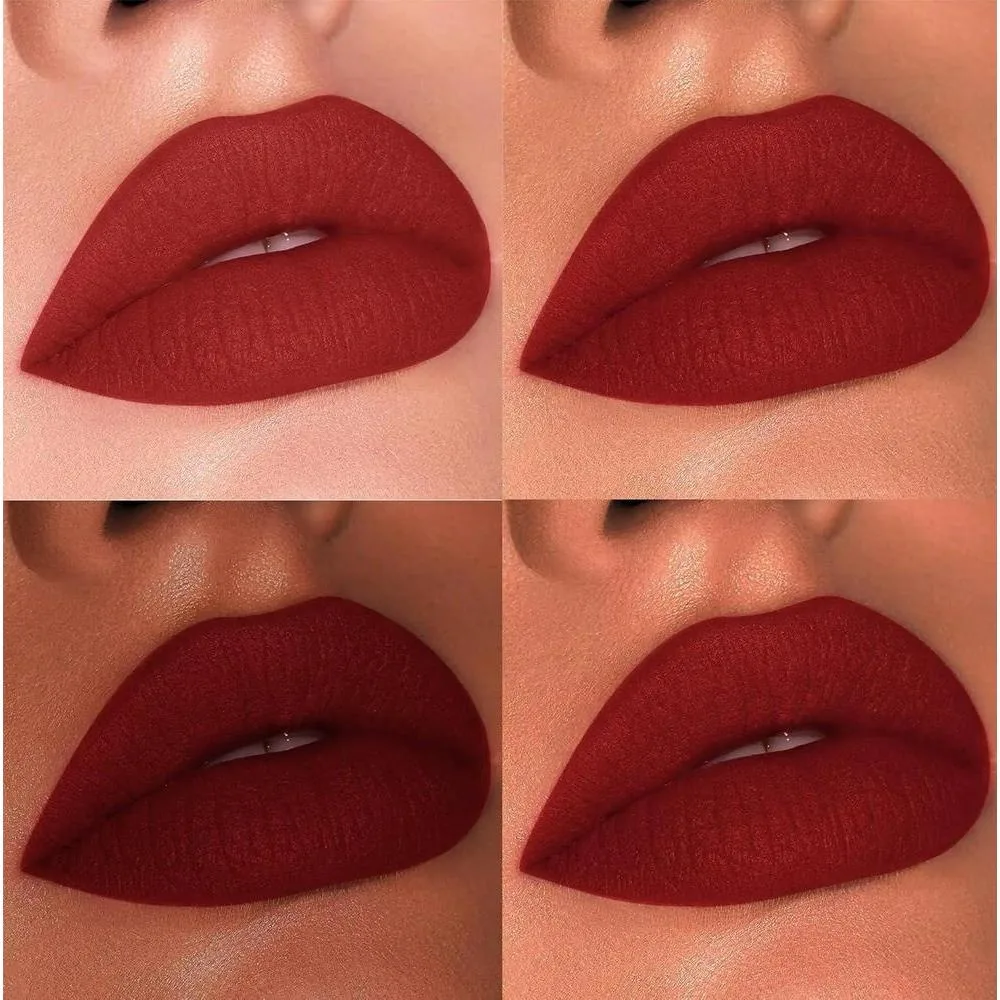 Armaf Beauté True Matte Liquid Lipstick - Lápiz labial de larga duración, color carmín profundo