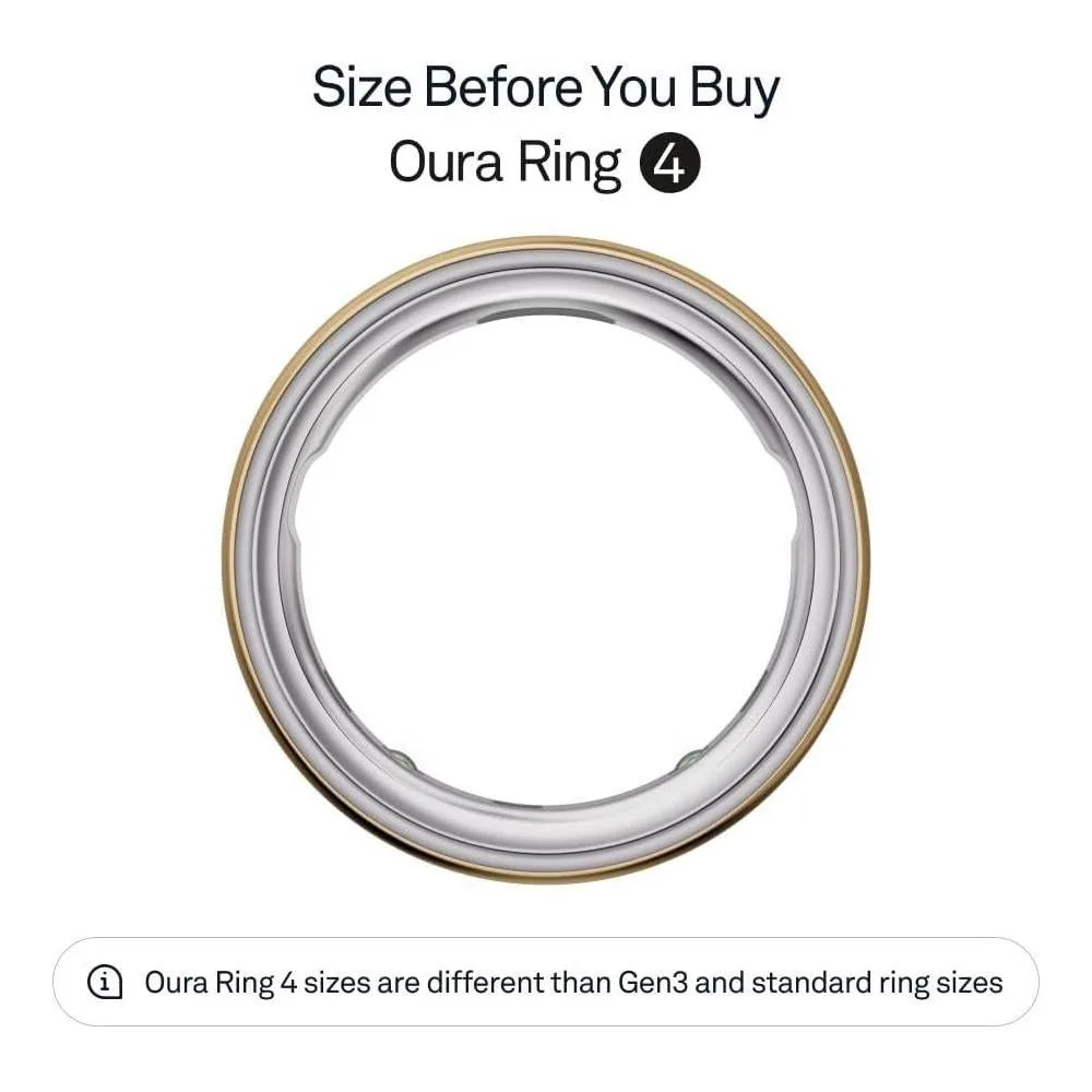 Anillo inteligente Oura 4 en dorado para rastreo de salud, sueño y actividad, compatible con iOS y Android