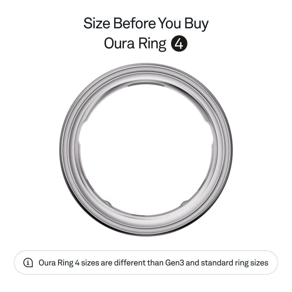 Anillo inteligente Oura 4 en plata, tamaño ajustable, rastreo de salud y actividad, batería duradera