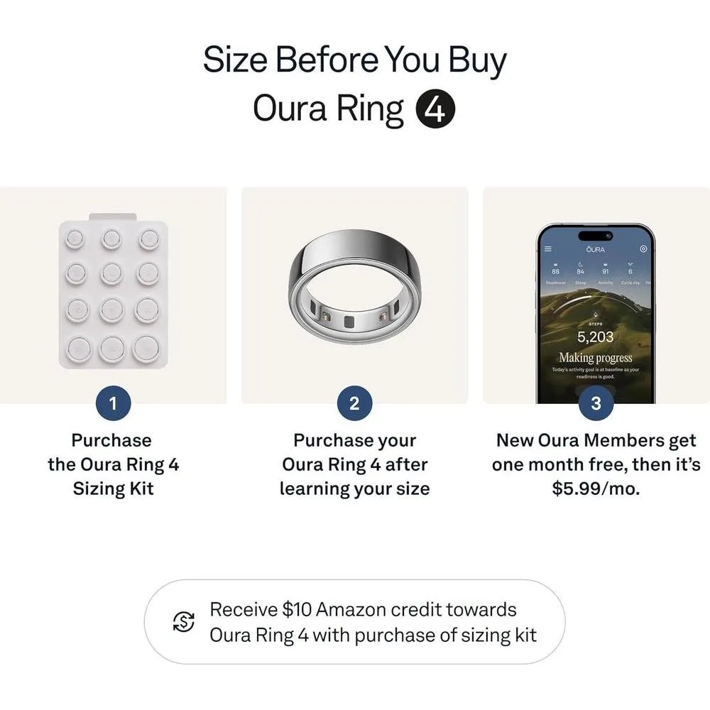 Anillo Oura 4 Plata - Dispositivo portátil de seguimiento del sueño y salud con Bluetooth, diseño resistente y cómodo para uso continuo