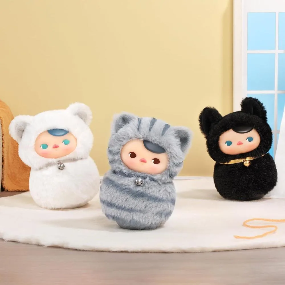 POP MART PUCKY Roly-Poly Kitty Series, figuras de vinilo en caja ciega, diseño aleatorio para coleccionistas y regalos