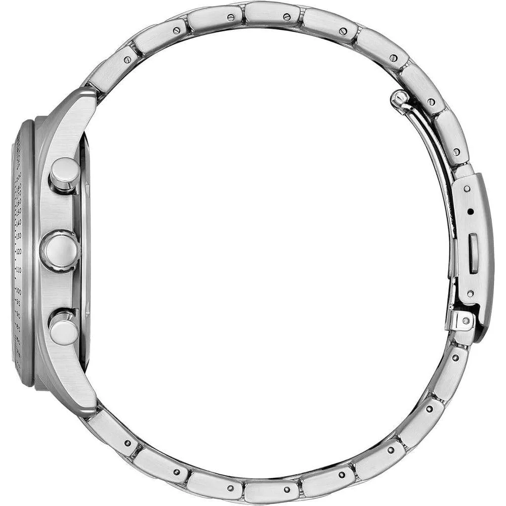 Citizen Eco-Drive Weekender Sport Casual, reloj de acero inoxidable, cronógrafo y esfera verde, modelo CA4600-89X