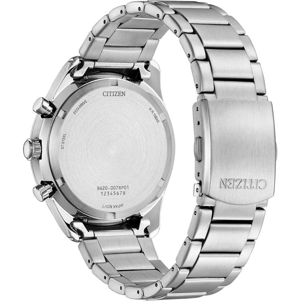 Citizen Eco-Drive Weekender Sport Casual, reloj de acero inoxidable, cronógrafo y esfera verde, modelo CA4600-89X