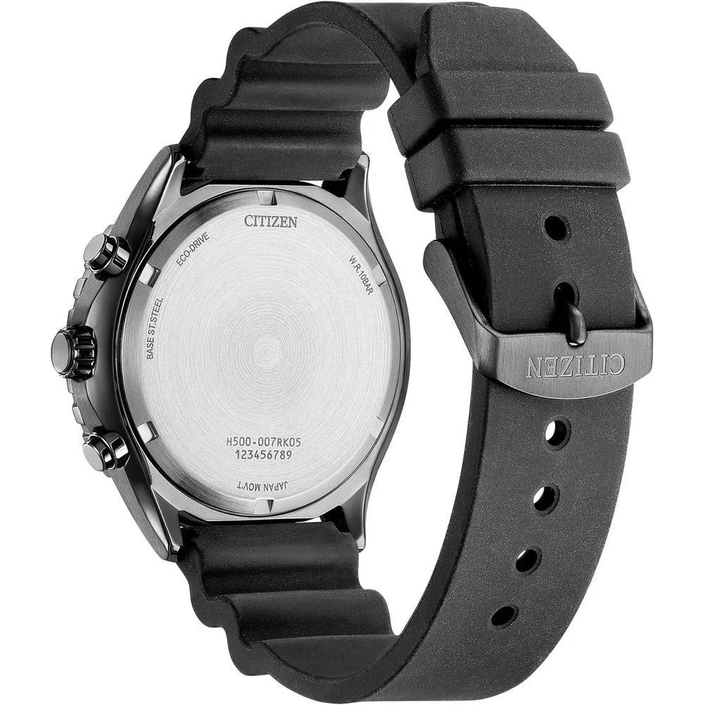 Citizen Eco-Drive Weekender Sport Casual, reloj analógico de acero inoxidable negro con correa de poliuretano, esfera azul