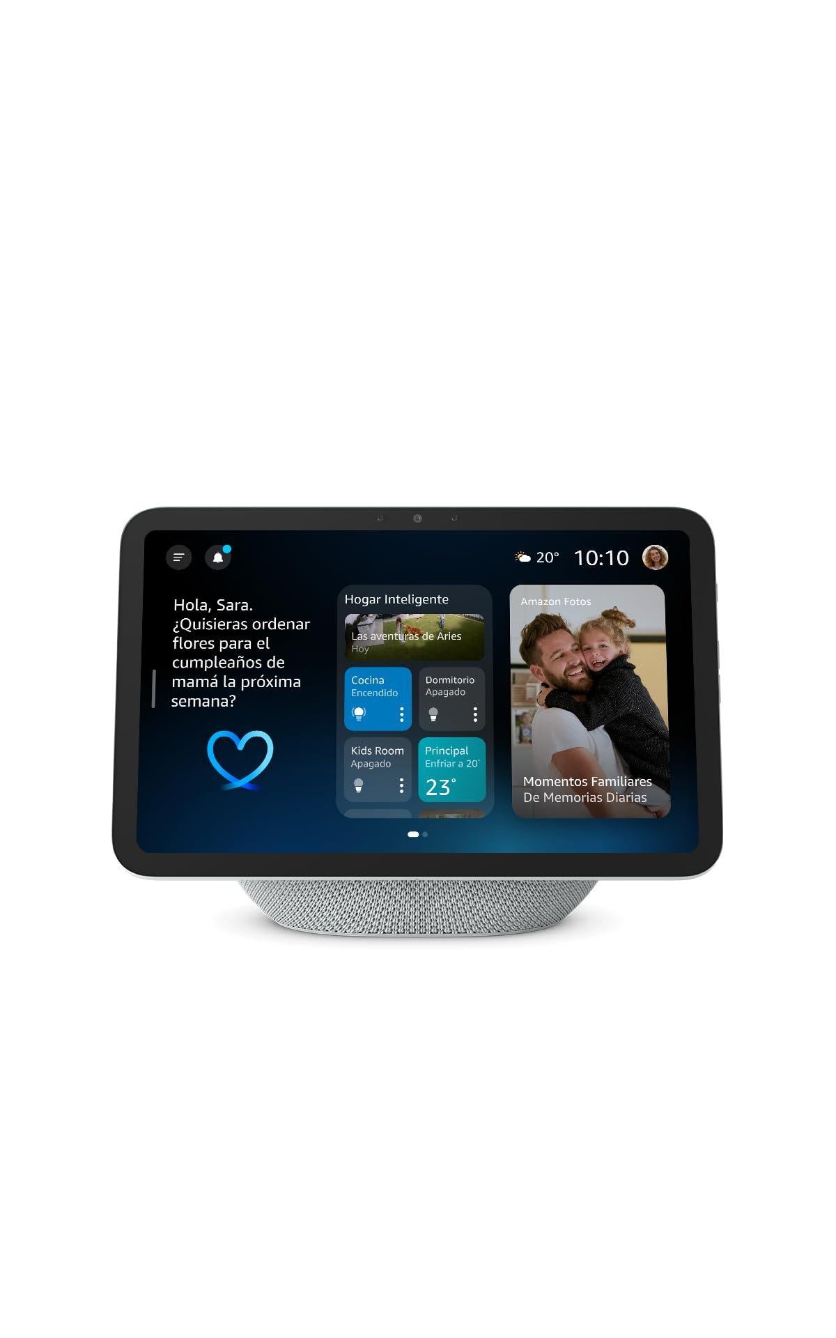 Amazon Echo Show 8 (newest model), Vibrant HD 8.7" display with spatial audio, designed for Alexa+, Glacier White