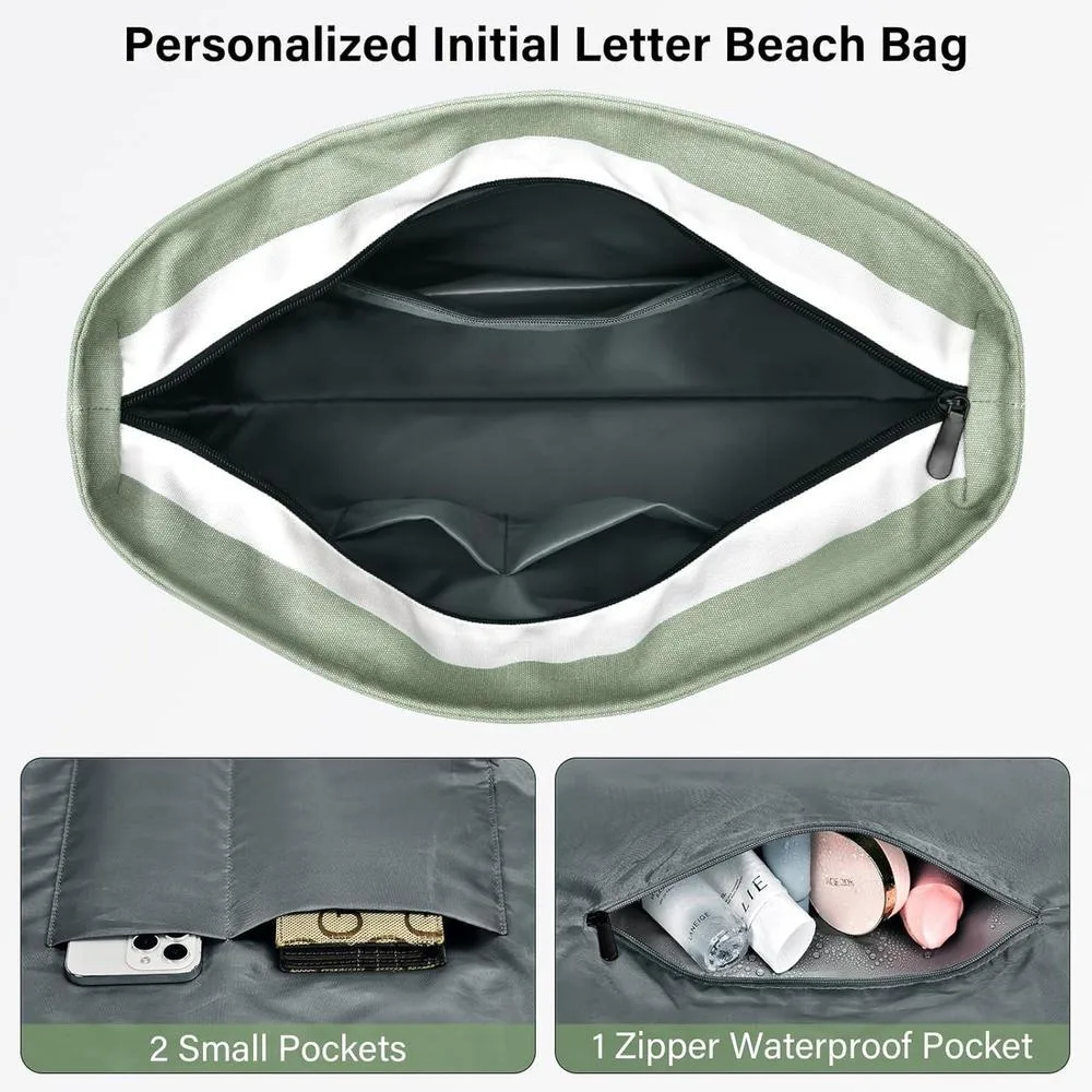 Bolsa de playa con bolsa de maquillaje