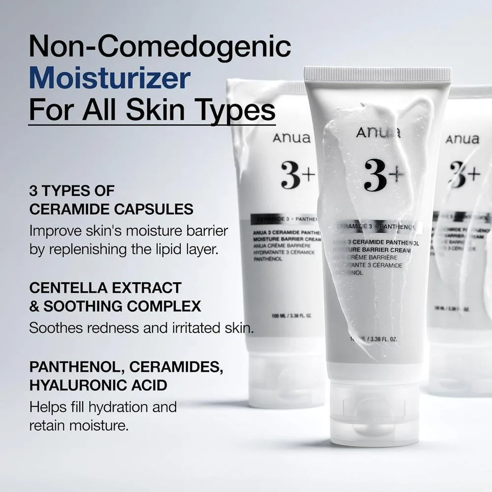 ANUA crema con ceramida y pantenol, hidratante facial para piel normal, fortalece la barrera cutánea sin obstruir poros