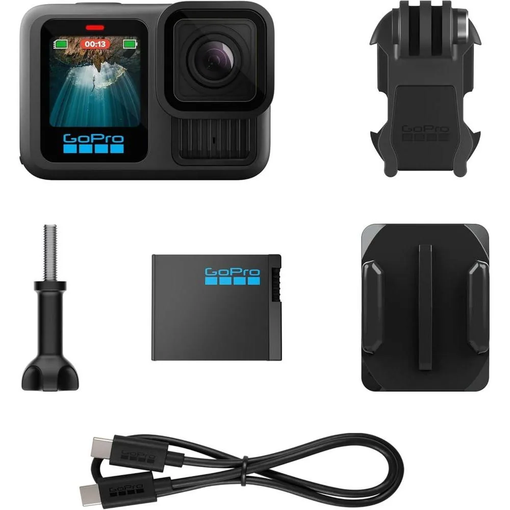 GoPro HERO13 Black, cámara de acción impermeable con video 5.3K, fotos 27 MP y compatibilidad con lentes HB