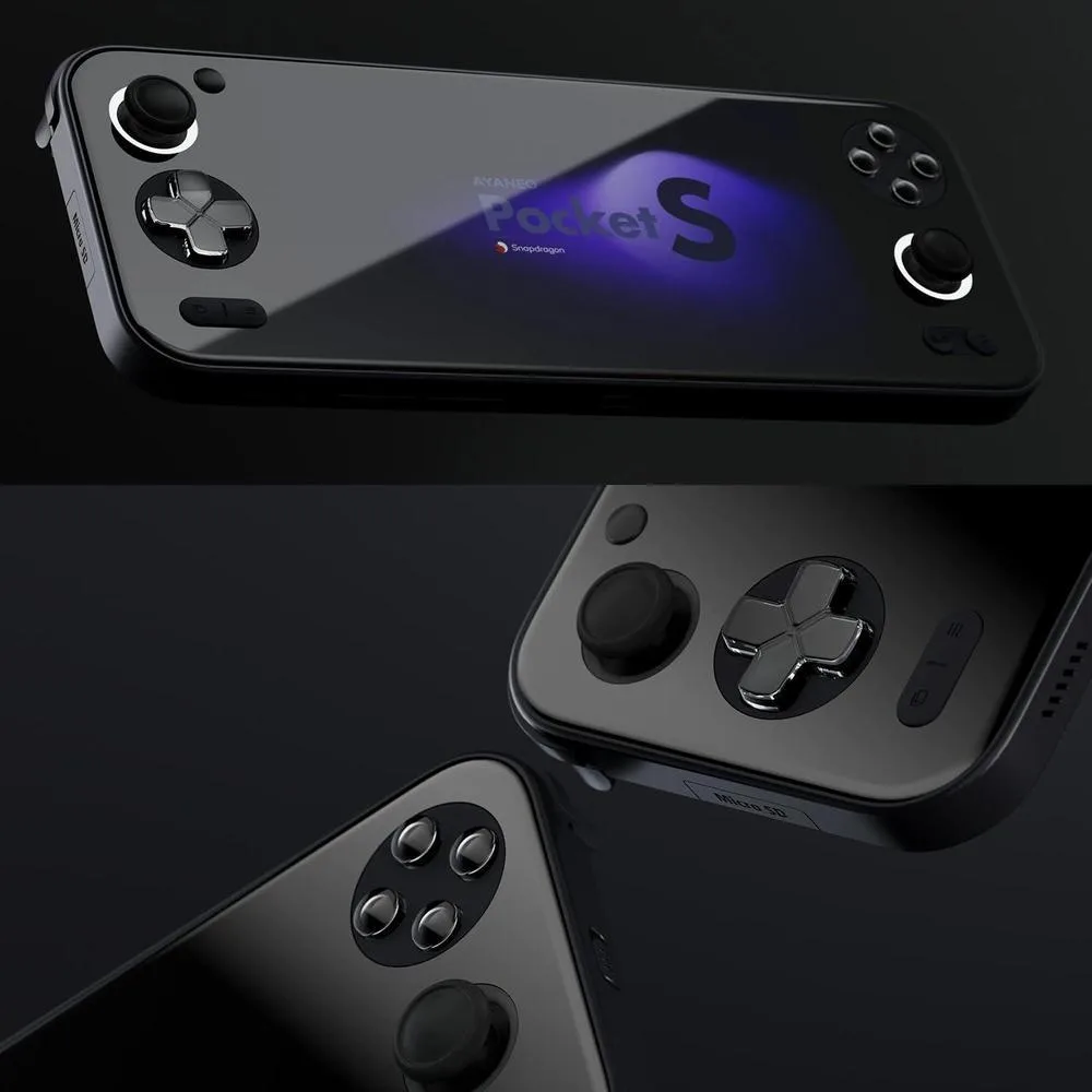 AYANEO Pocket S consola portátil de videojuegos Android con pantalla completa Snapdragon G3x Gen 2 (negro, 16 GB+512 GB)
