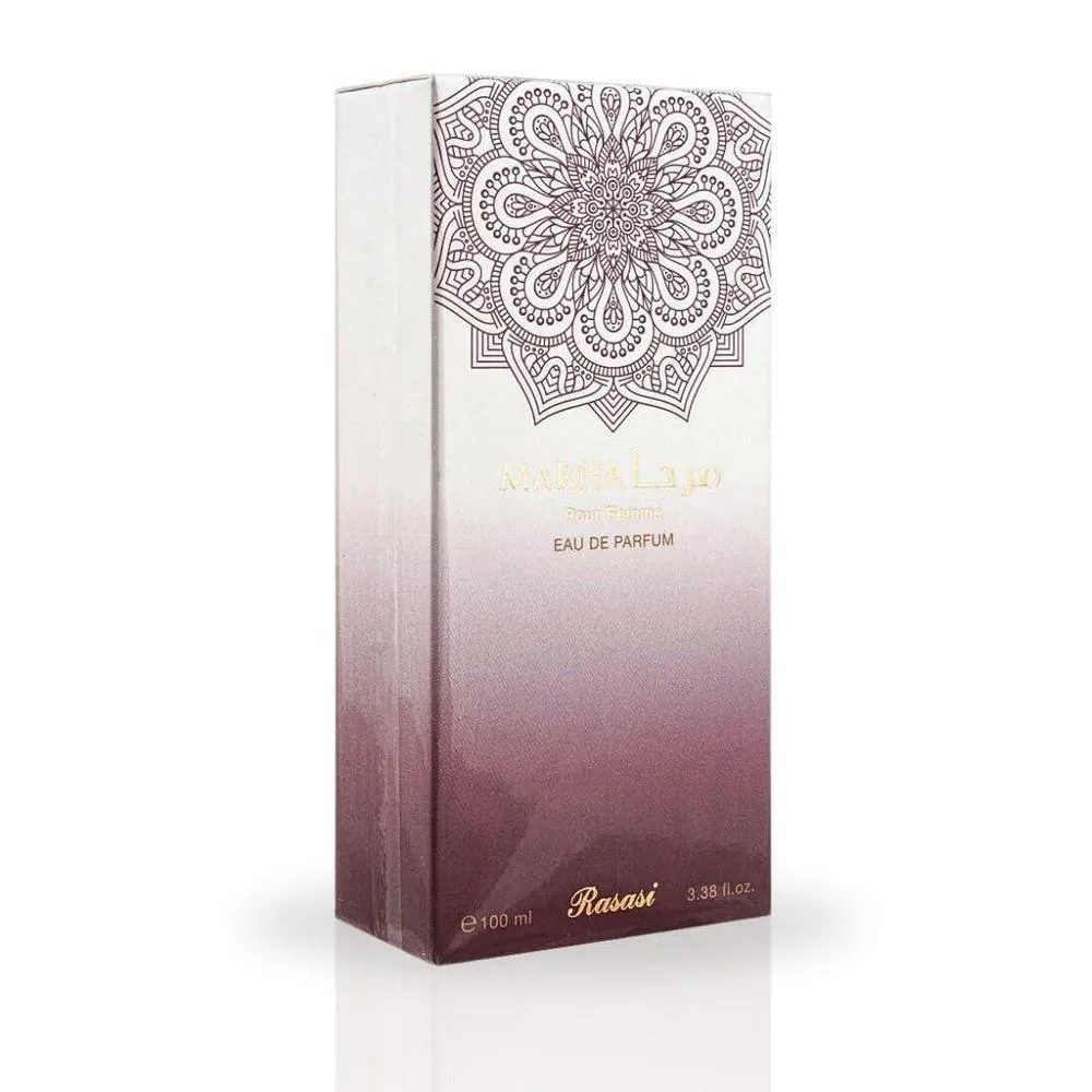 RASASI Marha Eau De Parfum para mujer – perfume árabe refrescante de fragancia afrutada y cítrica, aroma femenino de lujo duradero