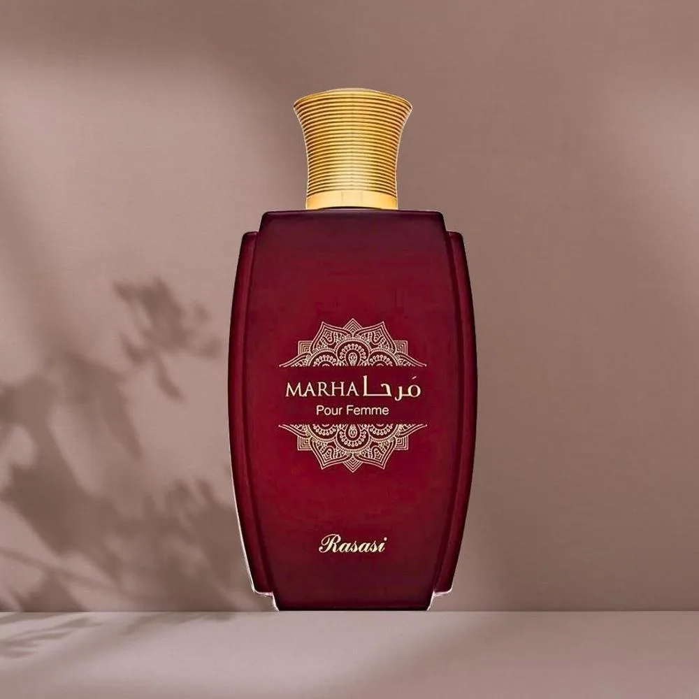 RASASI Marha Eau De Parfum para mujer – perfume árabe refrescante de fragancia afrutada y cítrica, aroma femenino de lujo duradero