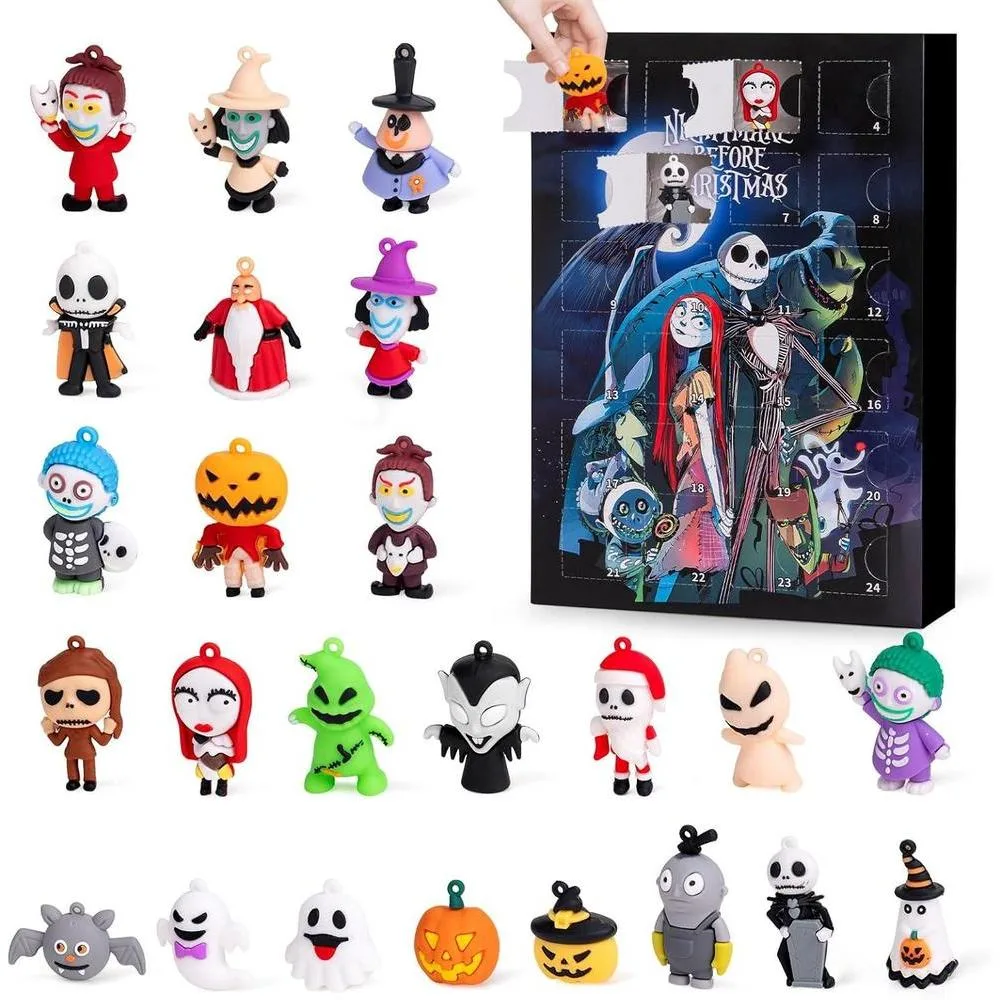 Calendario de Adviento de Halloween 2025 con 24 coleccionables para niños, adultos y adolescentes. Adornos decorativos para regalos