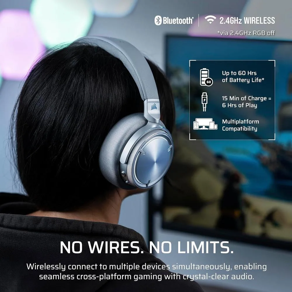 Auriculares inalámbricos para juegos con Dolby Atmos y cancelación de ruido activa Corsair Virtuoso MAX