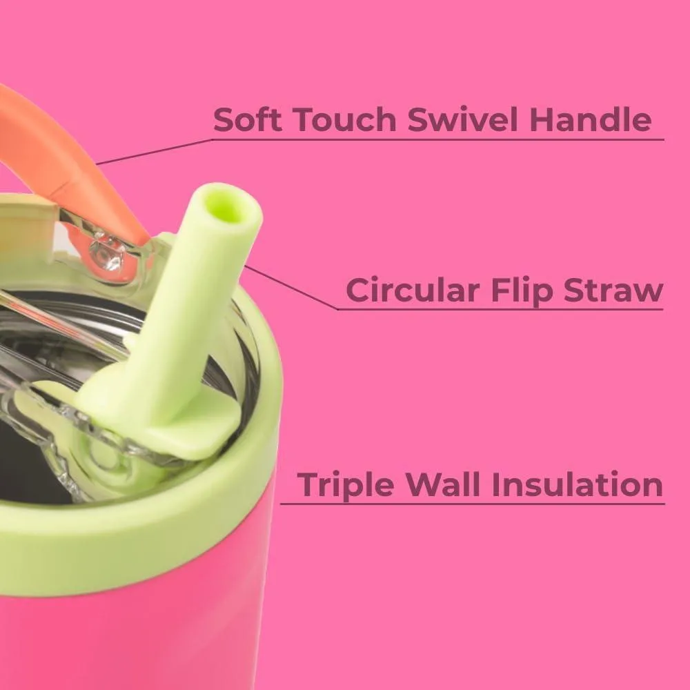 Botella HydroJug de acero inoxidable con popote, térmica, a prueba de fugas, diseño ergonómico, reutilizable, duradera, orquídea