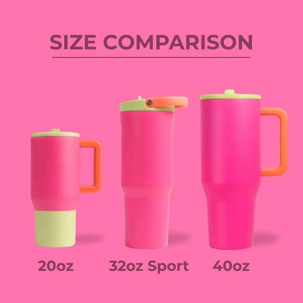 Botella HydroJug de acero inoxidable con popote, térmica, a prueba de fugas, diseño ergonómico, reutilizable, duradera, orquídea