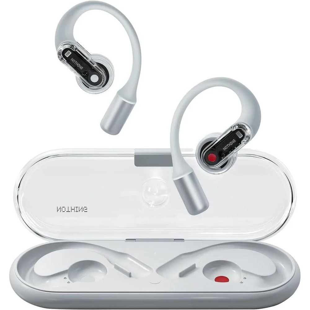 Nothing Ear (Open) Open-Ear Headphones, Earbuds with Earhooks, Clear Voice Technology with 2 Mics, BT 5.3, Fast Charging, Compatible with iPhone & Android -White