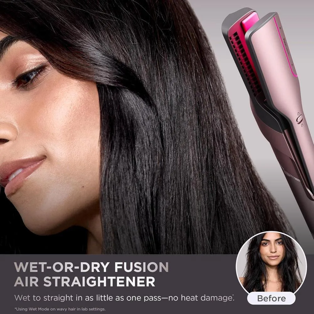 Shark FlexFusion: Plancha de pelo y potente secador con cepillo Fusion, estilo de aire cerámico y rizadores automáticos