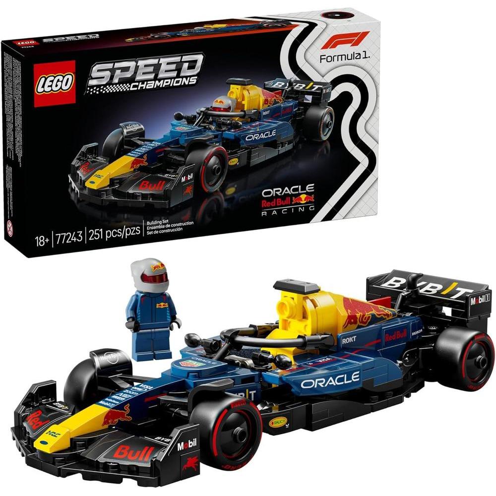 LEGO Speed Champions Oracle Red Bull Racing RB20 F1 Race Car Model Kits - Building Set for Adults, Ages 18+ with Realistic Features - Red Bull F1 DIY Crafts for Display - Gift Idea for F1 Fans - 77243