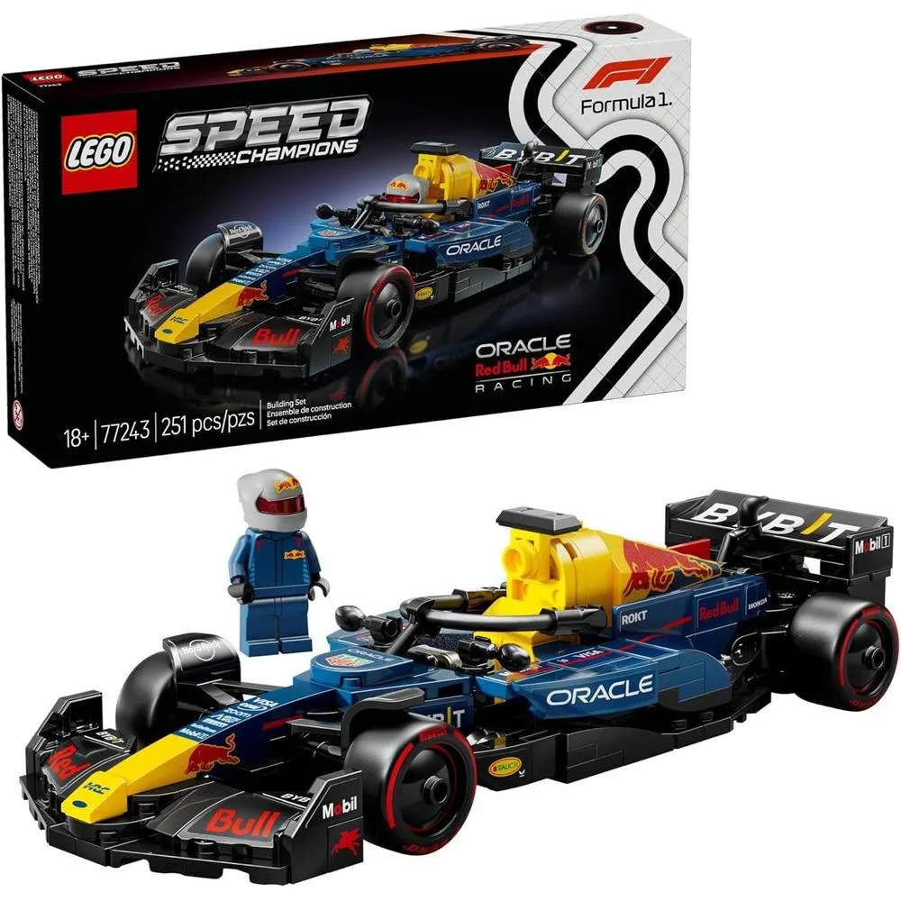 LEGO Speed Champions Oracle Red Bull Racing RB20 F1 Race Car Model Kits - Building Set for Adults, Ages 18+ with Realistic Features - Red Bull F1 DIY Crafts for Display - Gift Idea for F1 Fans - 77243