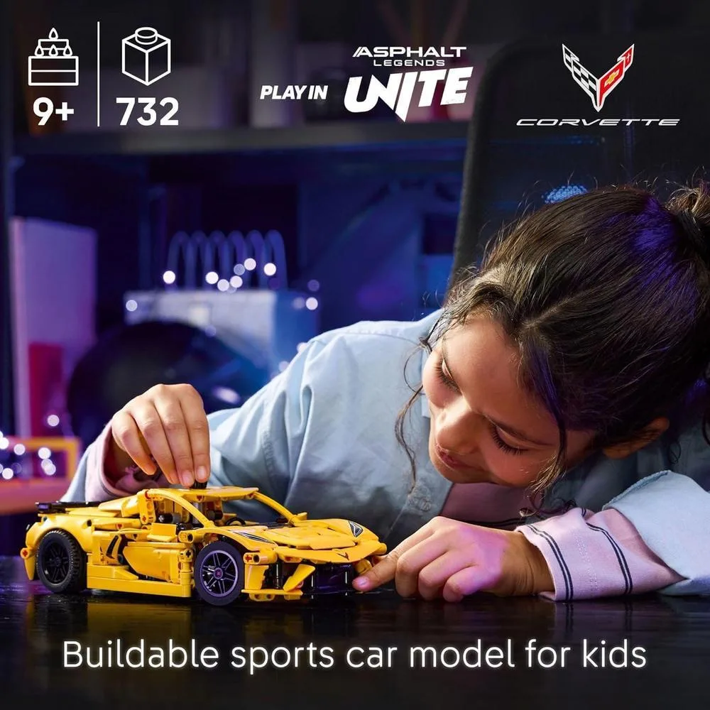 LEGO Technic Chevrolet Corvette Stingray, set de construcción para niños y niñas, modelo de automóvil de exhibición, regalo ideal