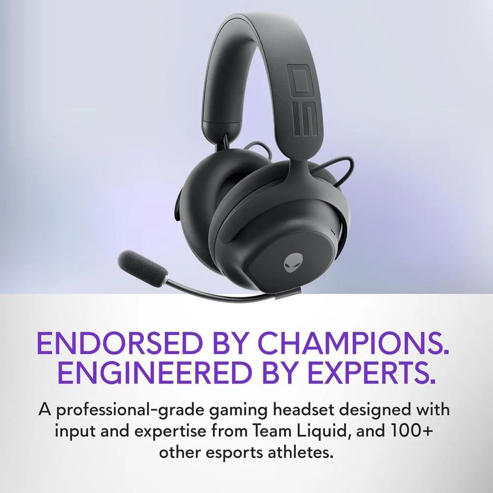 Alienware auriculares inalámbricos para juegos con Bluetooth 5.3, carga rápida, cancelación activa de ruido y 75 horas de duración