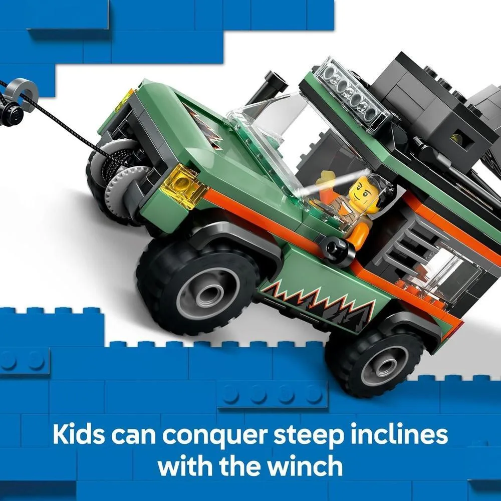 LEGO City Off-Road Camión de Montaña 4x4 con Minifigura de Aventurero y Accesorios para Niños de 6 Años o Más