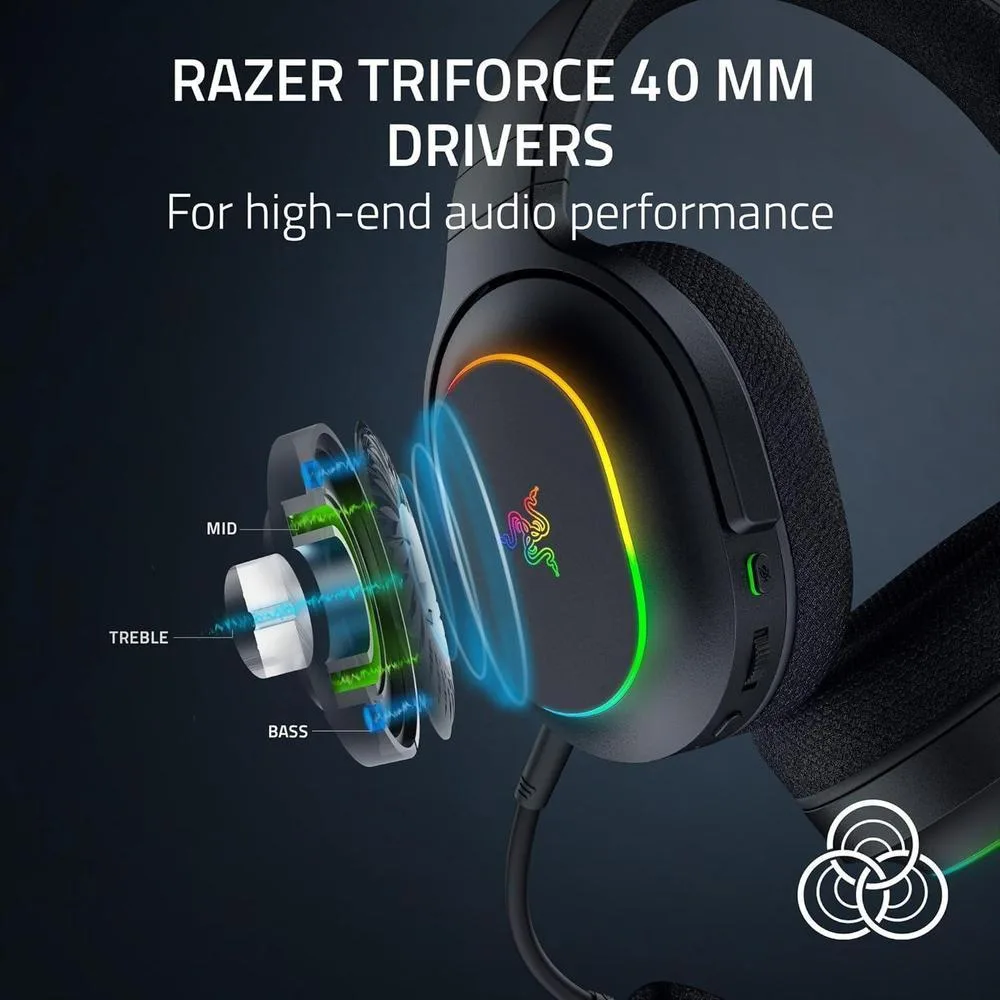 Auriculares Inalámbricos Razer Barracuda X Chroma con Bluetooth, Mic Desmontable, Iluminación RGB, Batería de 70h, para Gaming