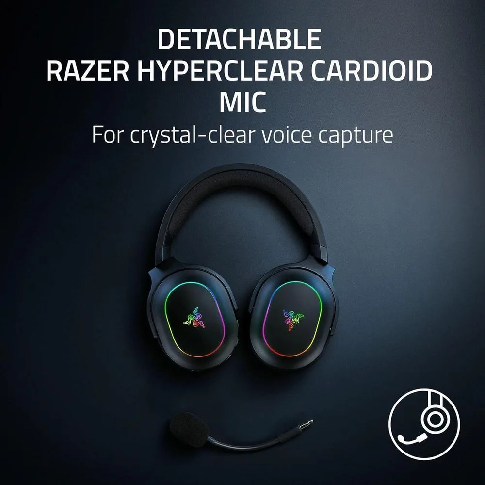 Auriculares Inalámbricos Razer Barracuda X Chroma con Bluetooth, Mic Desmontable, Iluminación RGB, Batería de 70h, para Gaming