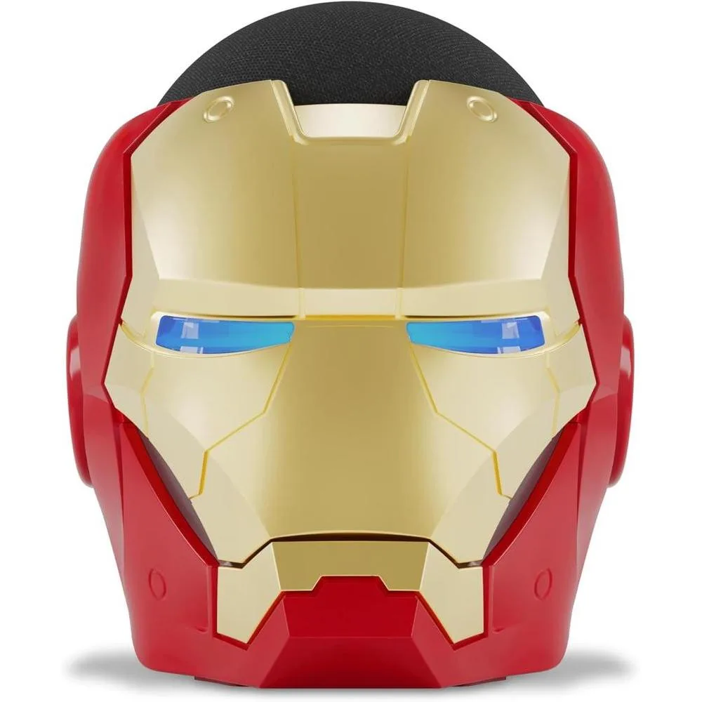 Echo Bundle: Echo Dot (5th Gen, 2022 release) | Charcoal and Limited Edition Marvel Iron Man Stand