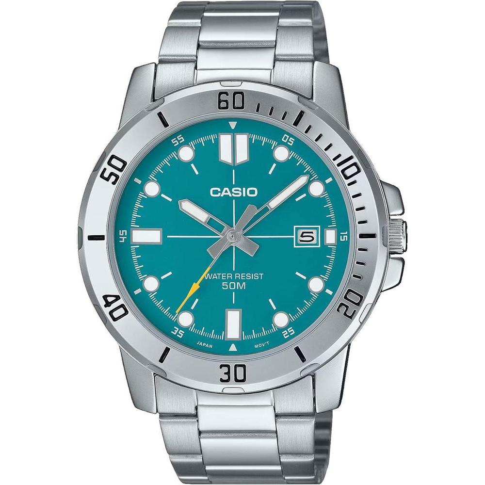 Casio MTP-VD01D-3E2V Men's Enticer Stainless Steel Jade Green Dial Casual Analog Sporty Watch