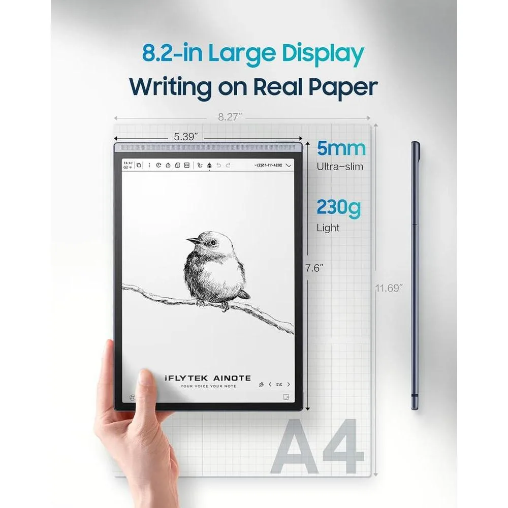 AINOTE Air 2, tableta de papel de escritura con IA, cuaderno digital con bolígrafo y transcripción de voz a texto