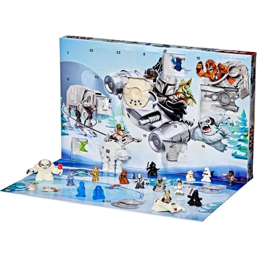 Calendario de Adviento Star Wars con 24 Sorpresas, Incluye Figuras y Vehículos para Niños y Niñas Mayores de 4 Años