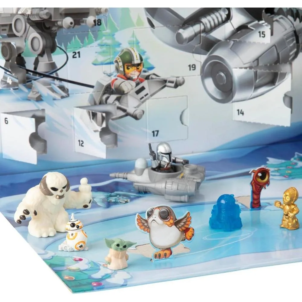 Calendario de Adviento Star Wars con 24 Sorpresas, Incluye Figuras y Vehículos para Niños y Niñas Mayores de 4 Años