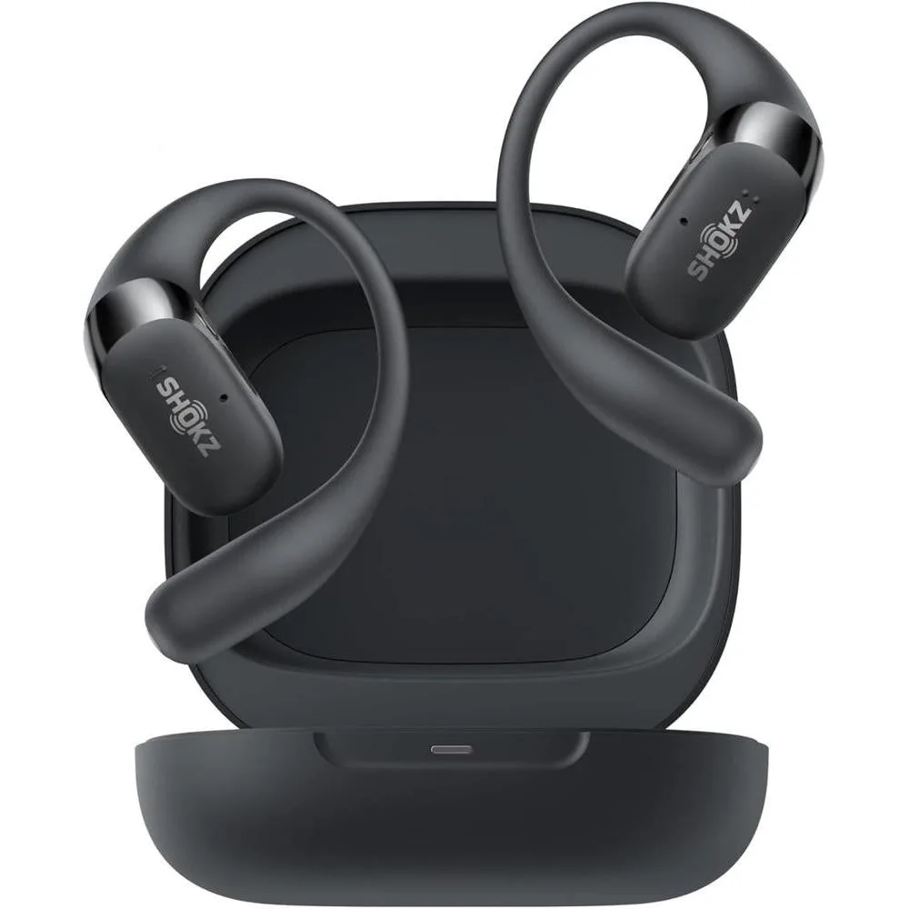 SHOKZ New OpenFit 2 Open-Ear Headphones, True Wireless Bluetooth Earphones with Microphone, Earhook Earbuds with 48 Hours of Playtime, Fast Charging, IP55 Water-Resistant, with Carrying Bag, Black