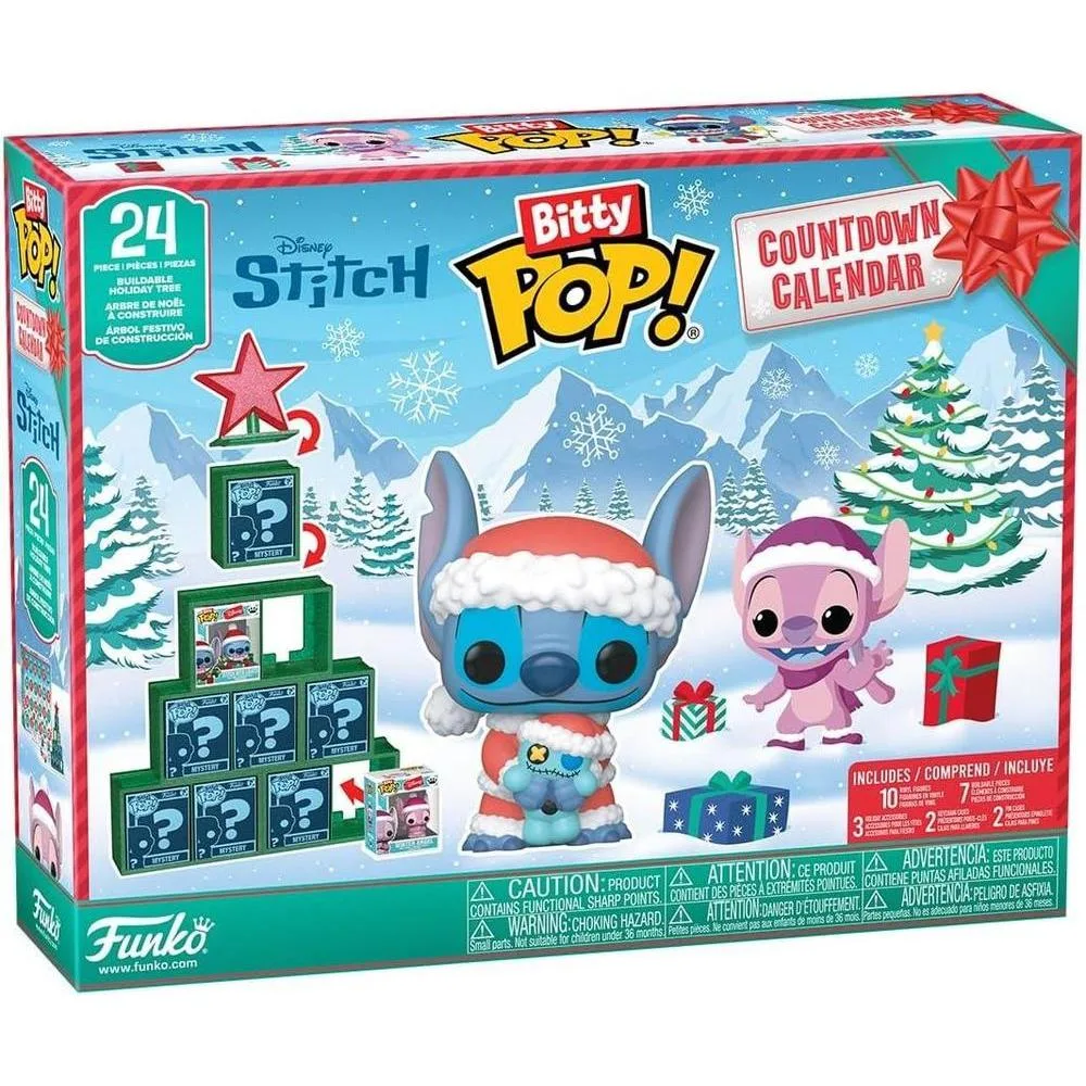 Funko Pop! Bitty Countdown Calendar: Stitch Holiday - 24 Days of Surprises - Collectible Vinyl Mini Figures - Mystery Box - Gift Idea - Holiday Present for Kids - Christmas or Birthday Countdown