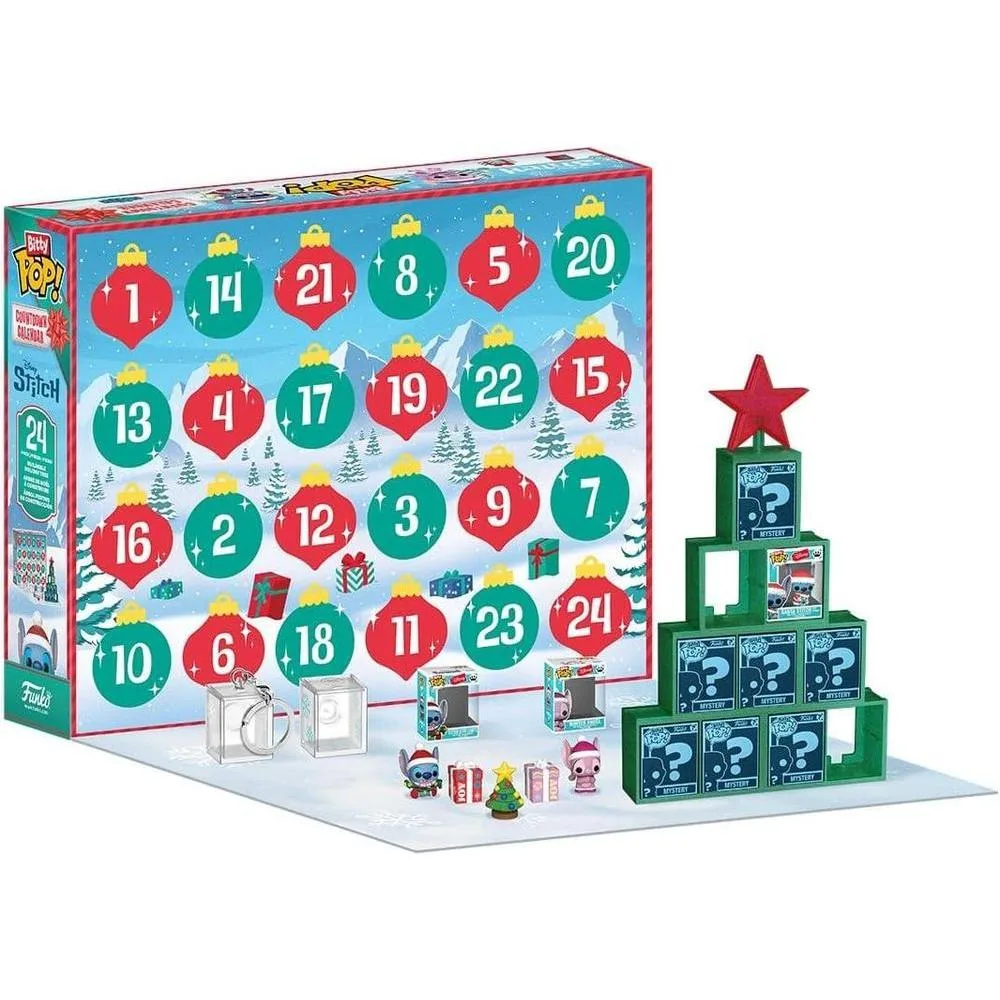 Calendario de adviento Funko Pop! Bitty con figuras coleccionables de Stitch Holiday, perfecto para regalo y decoración